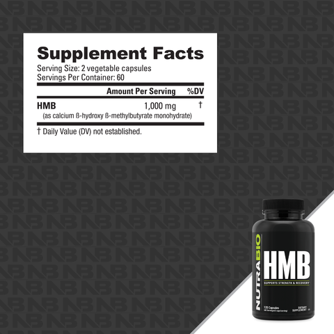 HMB (1000mg) - Nutrabio - Premium Supplement Capsules from NutraBio - Just $21.99! Shop now at Nutrition Central