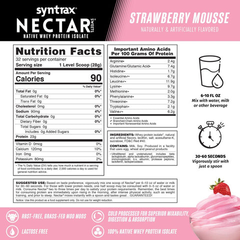 Syntrax Nectar Sweets - Grass Fed Whey Protein Isolate - Premium Protein from Si03, Inc - Just $44.95! Shop now at Nutrition Central