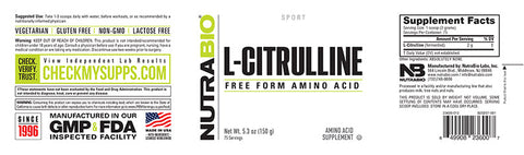 Citrulline Powder - Nutrabio - Premium Supplement Powders from NutraBio - Just $21.99! Shop now at Nutrition Central