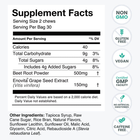 SuperBeets Heart Chews - Premium SuperBeets Heart Chews from HumanN - Just $39.95! Shop now at Nutrition Central