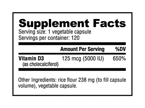 Vitamin D (5000 IU) - Nutrabio - Premium Vitamins from Nutrabio - Just $9.99! Shop now at Nutrition Central