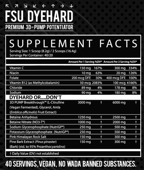 FSU: Dyehard Non-Stim Pre-Workout - Premium Supplements from Inspired Nutraceuticals - Just $44.99! Shop now at Nutrition Central