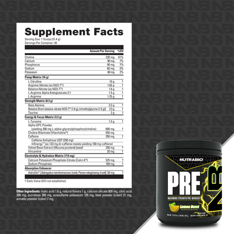 PRE Workout - Nutrabio - Premium Supplement Powders from NutraBio - Just $49.99! Shop now at Nutrition Central