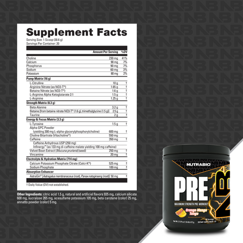 PRE Workout - Nutrabio - Premium Supplement Powders from NutraBio - Just $49.99! Shop now at Nutrition Central