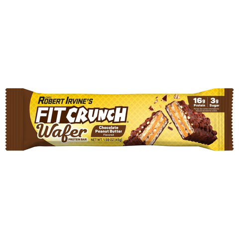 FITCRUNCH Wafer Protein Bars Choc PB (9ct) - Premium protein bar from Fit Crunch - Just $21.99! Shop now at Nutrition Central