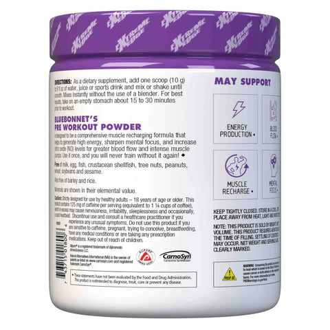 Bluebonnet Extreme Edge Pre Workout Grape .66 lbs Powder - Premium Sports Nutrition from Bluebonnet - Just $24.40! Shop now at Nutrition Central