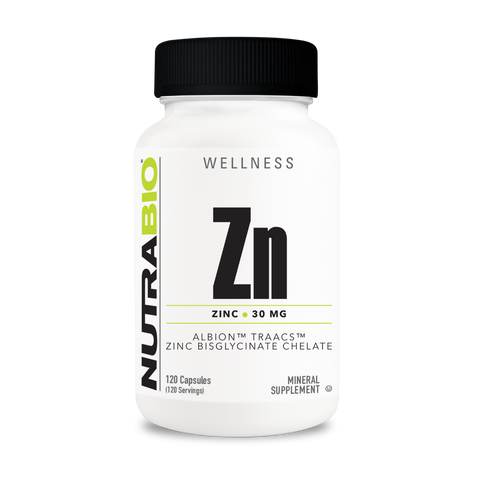 Zinc Chelate (30mg) - Premium Supplement Capsules from NutraBio - Just $12.99! Shop now at Nutrition Central