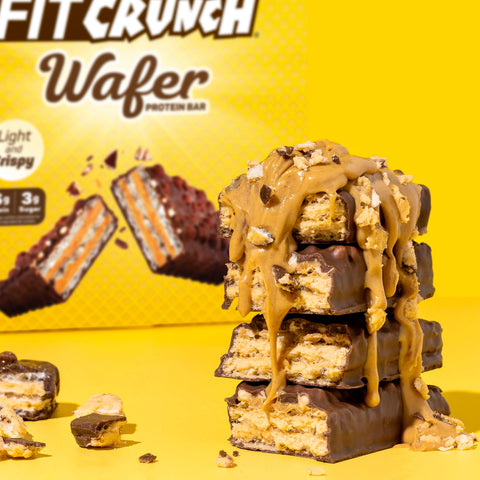 FITCRUNCH Wafer Protein Bars Choc PB (9ct) - Premium protein bar from Fit Crunch - Just $21.99! Shop now at Nutrition Central