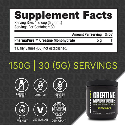 Creatine Monohydrate Powder | NutraBio