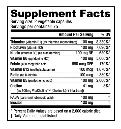 Vitamin B-100 Complex 150 Vegetable Capsules