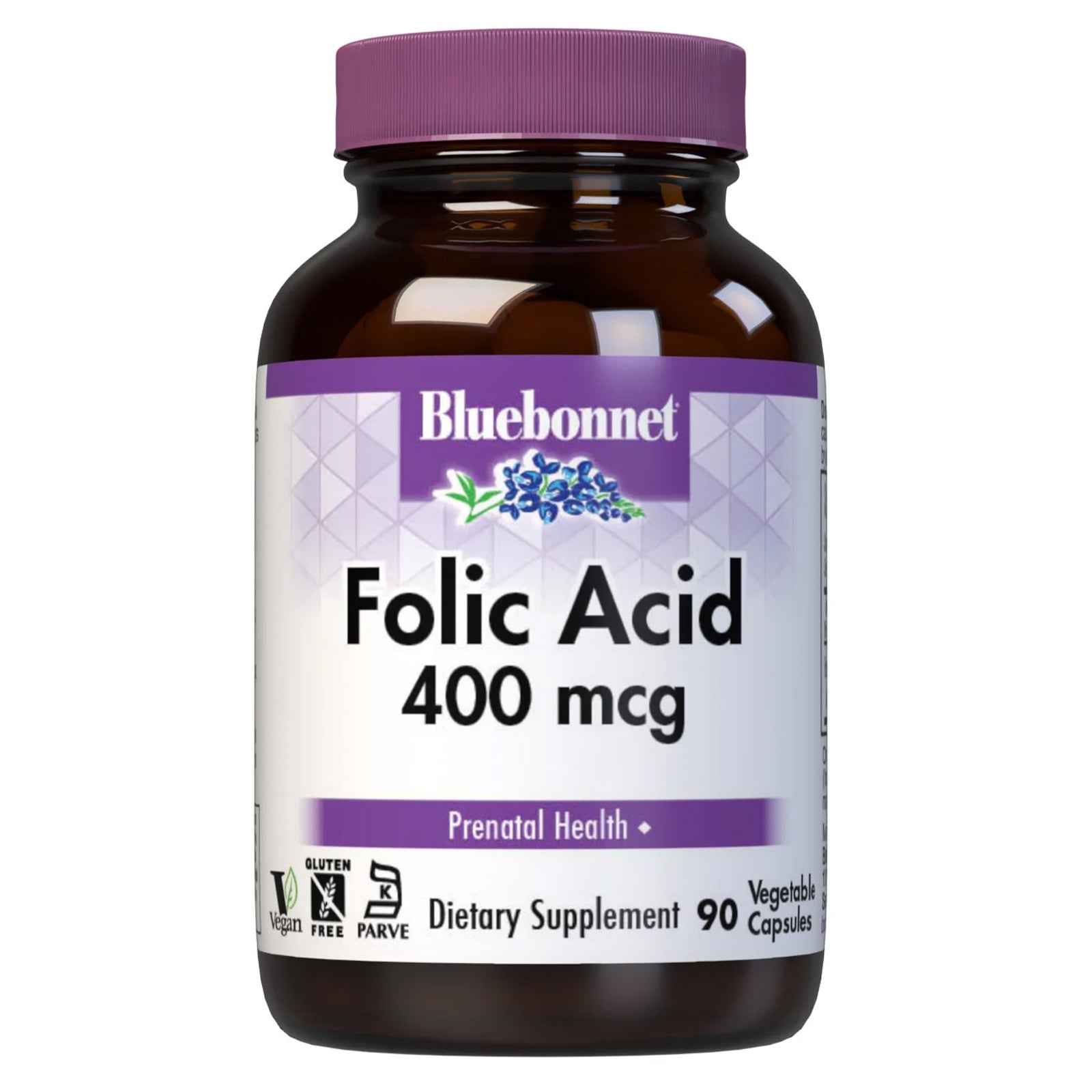 Folic Acid 400 mcg 90 Veg Capsules | Buy Supplements from Bluebonnet at ...