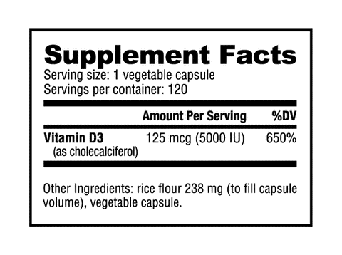 Vitamin D (5000 IU) - Nutrabio