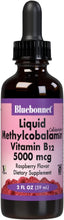 Load image into Gallery viewer, BlueBonnet Nutrition Liquid Cellular Active Methycobalamin, 5000mcg Raspberry, 2 Fl Oz
